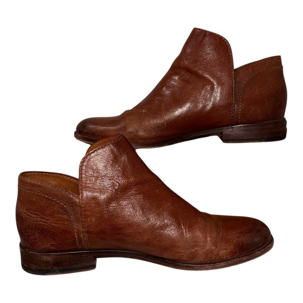 FRYE Elyssa Shootie Women's Ankle Booties Cognac Leather 10 Slip-On Short Boot - Picture 3 of 10